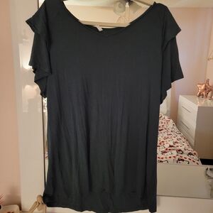 YVH Hunter Green Women's Ruffle Sleeve Top